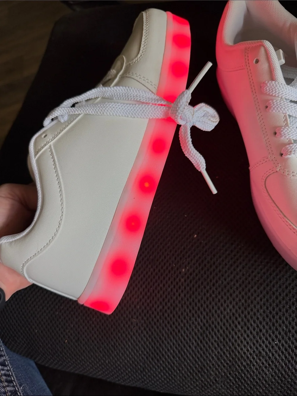 Classic White LIGHT UP Lace-Up Sneakers - Unbranded